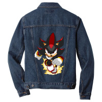 Black Super Hedgehog Running Forward Men Denim Jacket | Artistshot