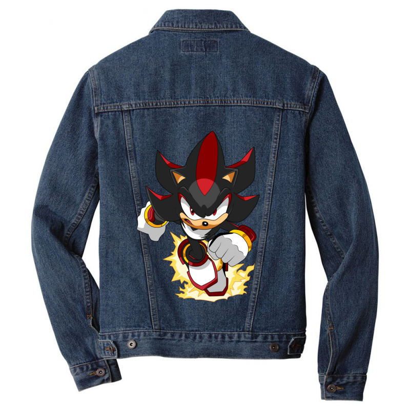 Black Super Hedgehog Running Forward Men Denim Jacket by AliceBMcDaniel | Artistshot