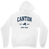 Canton New York Ny Vintage Athletic Navy Sports Design Long Sleeve T S Unisex Hoodie | Artistshot