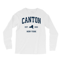 Canton New York Ny Vintage Athletic Navy Sports Design Long Sleeve T S Long Sleeve Shirts | Artistshot