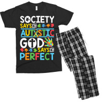 Autism Son Child Daughter Society God Says I M Perfect Faith Men's T-shirt Pajama Set | Artistshot