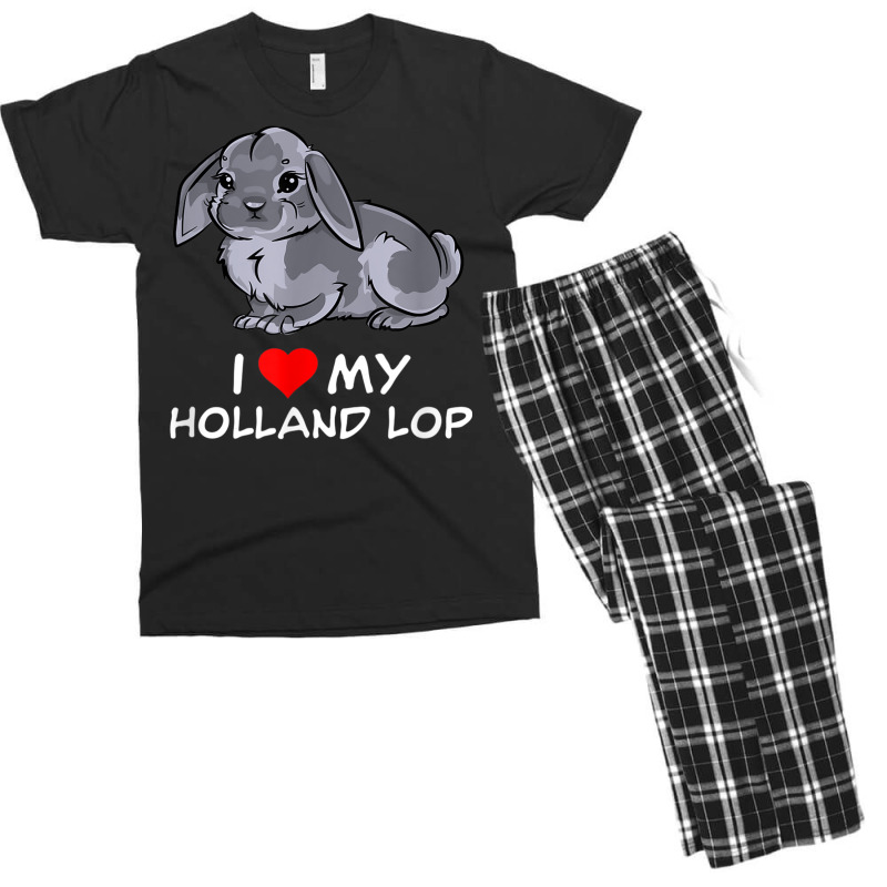 I Love My Grey Holland Lop Rabbit T Shirt Men's T-shirt Pajama Set | Artistshot