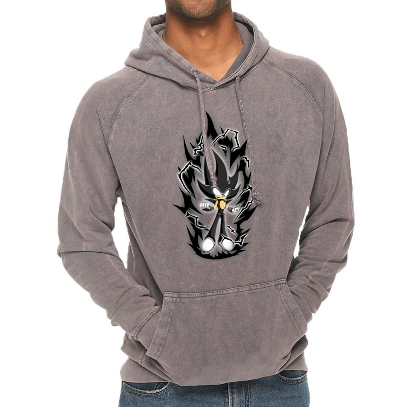 Super Black Hedgehog Over Opower Vintage Hoodie | Artistshot