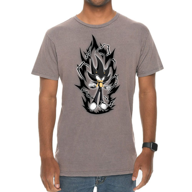 Super Black Hedgehog Over Opower Vintage T-shirt | Artistshot