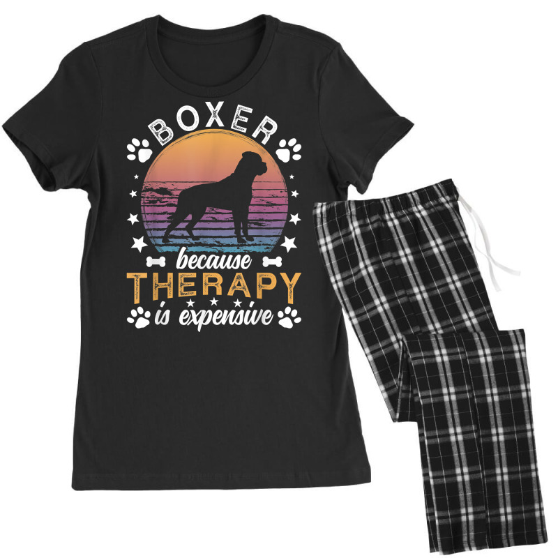 Boxer Because Therapy Is Expensive Boxer Dog Owner T Shirt Women's Pajamas Set by woestebjparmal | Artistshot