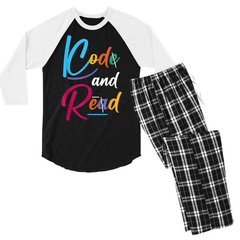 Code And Read Retro Dyslexia Learning Disability Dyslexic T Shirt Men's 3/4 Sleeve Pajama Set by dubrayhecallezhd | Artistshot