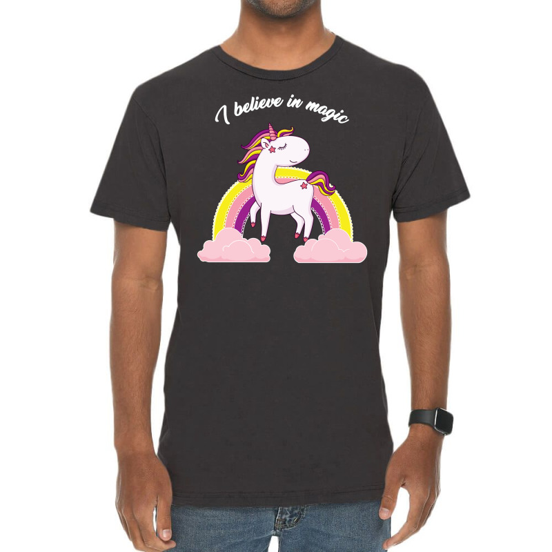 I Believe In Magic, Unicorn Vintage T-Shirt by wishabi | Artistshot