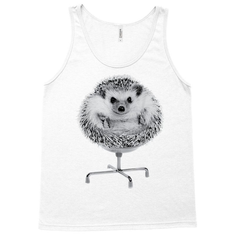 Funny Hedgehog In An Office Chair Ready For Work Fat Animal T Shirt Tank Top by riogasehzilahiy | Artistshot