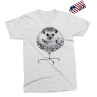 Funny Hedgehog In An Office Chair Ready For Work Fat Animal T Shirt Exclusive T-shirt | Artistshot