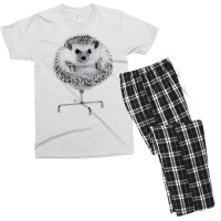 Funny Hedgehog In An Office Chair Ready For Work Fat Animal T Shirt Men's T-shirt Pajama Set | Artistshot