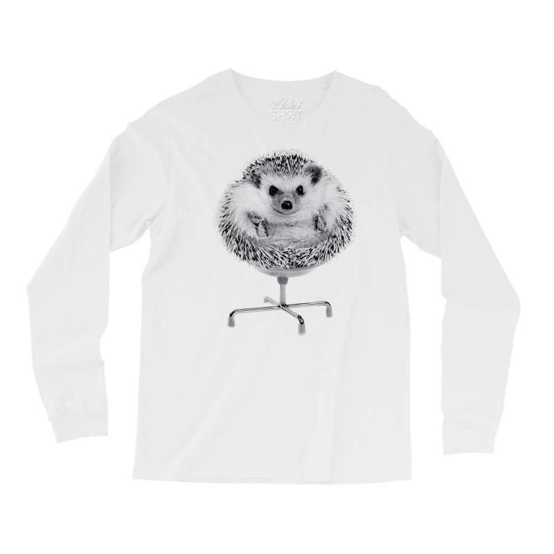 Funny Hedgehog In An Office Chair Ready For Work Fat Animal T Shirt Long Sleeve Shirts by riogasehzilahiy | Artistshot