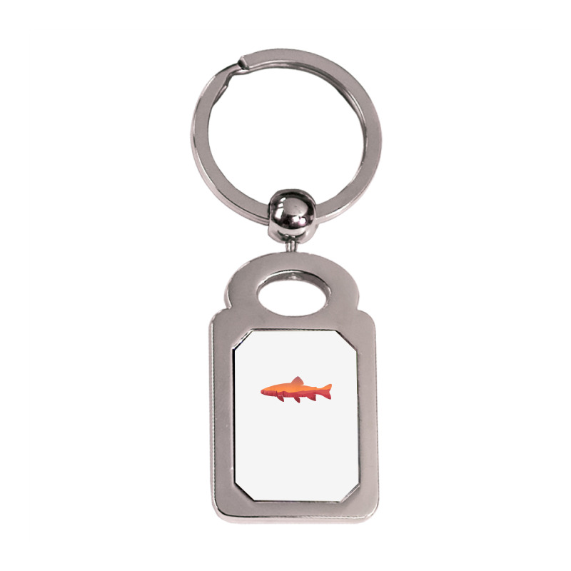 Fly Fishing Tshirt, Trout Fishing Tee, Fishing Lover T Shirt Silver Rectangle Keychain | Artistshot