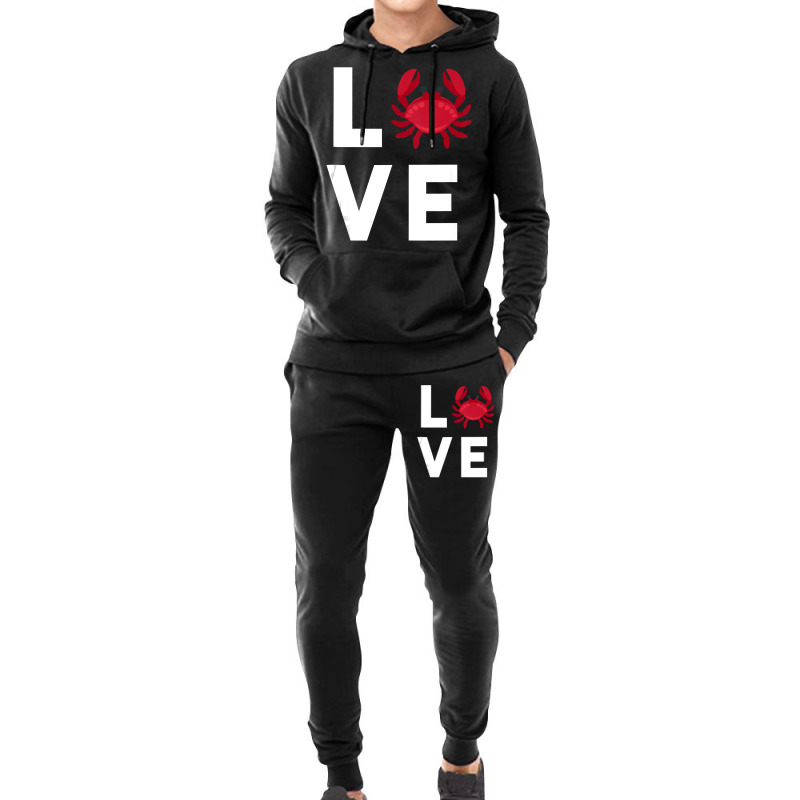 I Love Crabs Cute Crab Lover Crustacean Seafood Crab Hoodie & Jogger Set | Artistshot