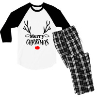 Merry Christmas Men's 3/4 Sleeve Pajama Set | Artistshot