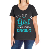 Musicals Women Gift Just A Girl Who Loves Singing Musical Ladies Curvy T-shirt | Artistshot