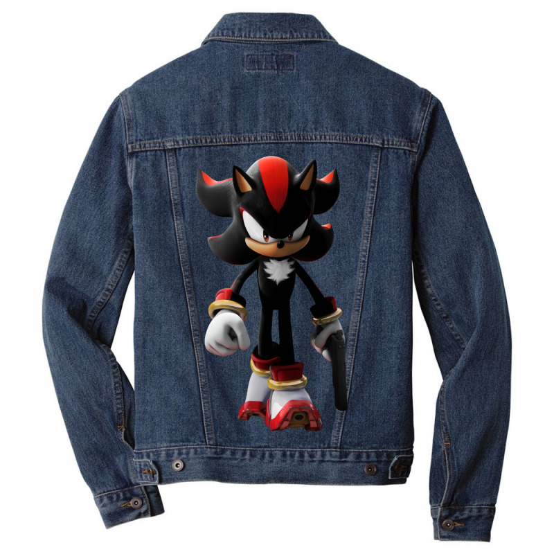 Black Hedgehog Holding A Gun Men Denim Jacket | Artistshot