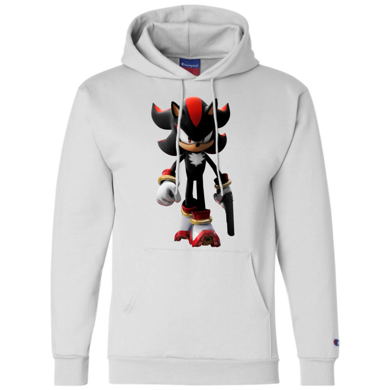 Black Hedgehog Holding A Gun Champion Hoodie | Artistshot