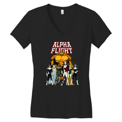 Funny Alpha Flight Women's V-neck T-shirt Designed By Balqis Tees