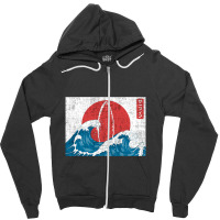 Surf Japanese Symbol Zipper Hoodie | Artistshot