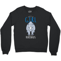 Rhino Costume Design - Just A Girl Who Loves Rhinos Crewneck Sweatshirt | Artistshot