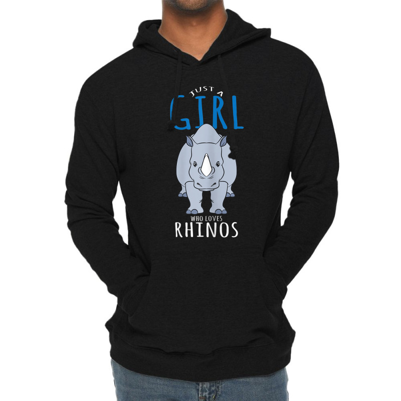 Rhino Costume Design - Just A Girl Who Loves Rhinos Lightweight Hoodie | Artistshot