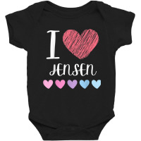 I Love Jensen Personalized Name Cool Birthday Party T Shirt Baby Bodysuit | Artistshot