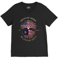 American Grown Malaysian Roots Vintage Usa & Malaysia T Shirt V-neck Tee | Artistshot