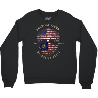 American Grown Malaysian Roots Vintage Usa & Malaysia T Shirt Crewneck Sweatshirt | Artistshot