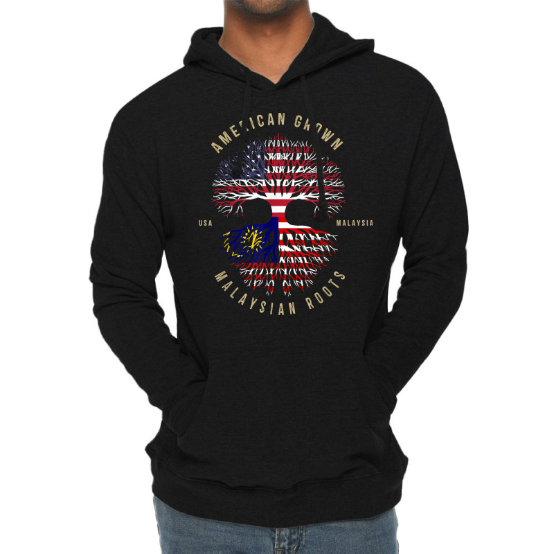 American Grown Malaysian Roots Vintage Usa & Malaysia T Shirt Lightweight Hoodie by woestebjparmal | Artistshot