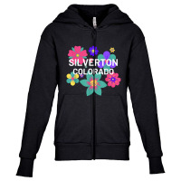 Floral Overlay Silverton Colorado Souvenir Flowers Youth Zipper Hoodie | Artistshot