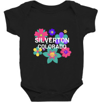 Floral Overlay Silverton Colorado Souvenir Flowers Baby Bodysuit | Artistshot