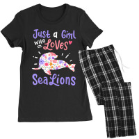 Sea Lion Just A Girl Who Loves Sea Lions Gift Women's Pajamas Set | Artistshot