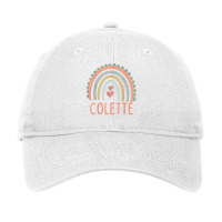 Hello My Name Is Colette Rainbow Name Custome Pre K School T Shirt Adjustable Cap | Artistshot