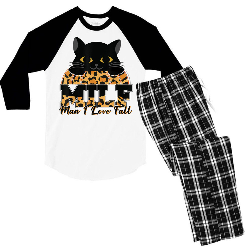 Milf Man I Love Fall Funny Woman Autumn Seasons Lover T Shirt Men's 3/4 Sleeve Pajama Set by riogasehzilahiy | Artistshot