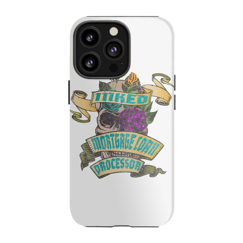 Mortgage Loan Processor Inked Skull Tattoo Backside Design T Shirt Iphone 13 Pro Case | Artistshot