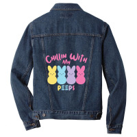 Chillin With My Peep   Easter Bunny Men Denim Jacket | Artistshot