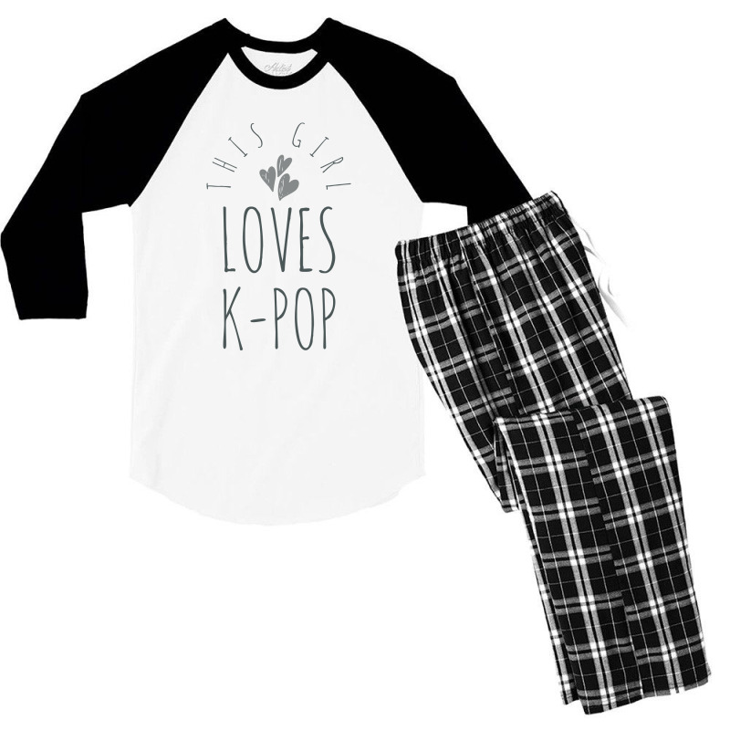 This Girl Loves K-pop - Korean Music Lover Men's 3/4 Sleeve Pajama Set | Artistshot