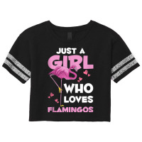 Zoo Animal Exotic Bird Women Just A Girl Who Loves Flamingos Scorecard Crop Tee | Artistshot