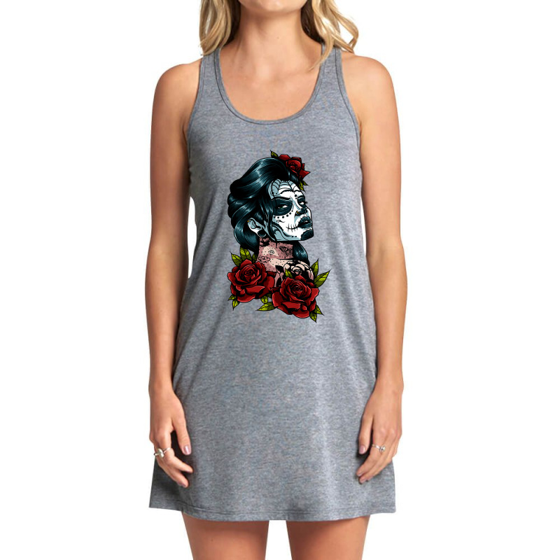 Catrina La Calavera Sugar Skull Halloween Day Of The Dead 193 Tank Dress by White_Phantom | Artistshot