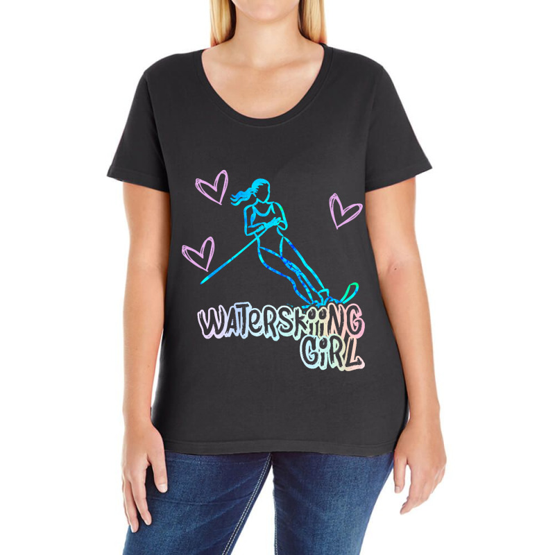 Water Ski Girl Gift For Water Skier Ladies Curvy T-Shirt by GeorgeIden | Artistshot