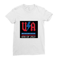 4th Of July Usa Rock N Roll Thunder Lightning Style   Usa Ladies Fitted T-shirt | Artistshot