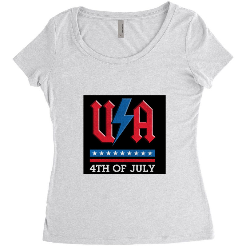 4th Of July Usa Rock N Roll Thunder Lightning Style   Usa Women's Triblend Scoop T-shirt by loomcnultys | Artistshot