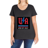 4th Of July Usa Rock N Roll Thunder Lightning Style   Usa Ladies Curvy T-shirt | Artistshot