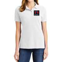 4th Of July Usa Rock N Roll Thunder Lightning Style   Usa Ladies Polo Shirt | Artistshot