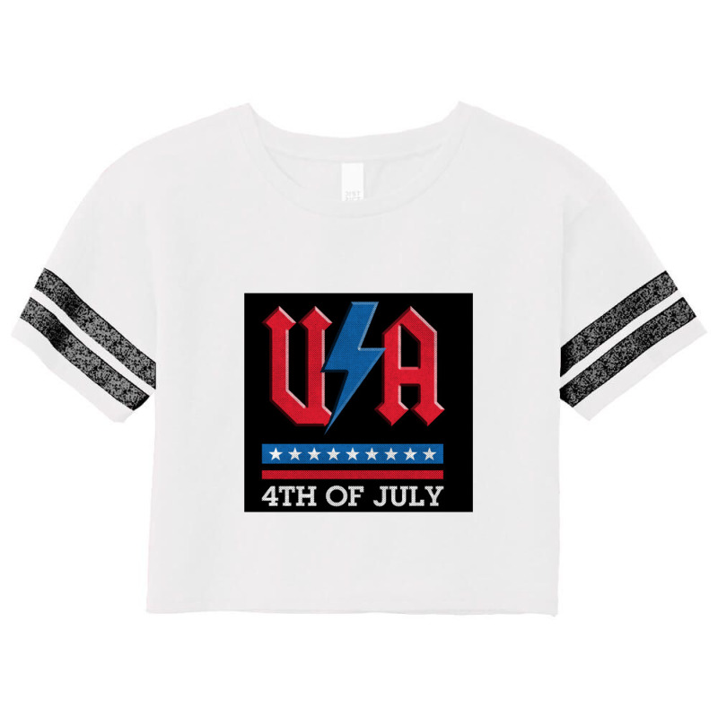 4th Of July Usa Rock N Roll Thunder Lightning Style   Usa Scorecard Crop Tee by loomcnultys | Artistshot