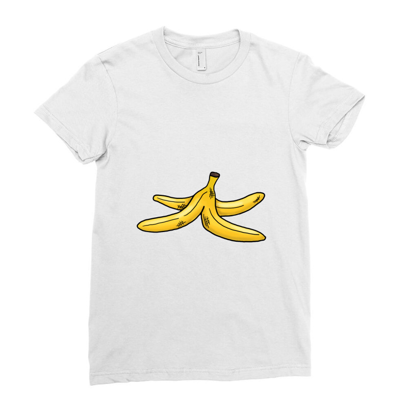 Watch Out, It's A Banana Peel,banana Peel Ladies Fitted T-Shirt by satanarts | Artistshot