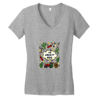 Wildest Ride In The Frontier, Hand Drawn Mine Train Attraction Illustr Women's V-neck T-shirt | Artistshot