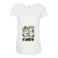 Wildest Ride In The Frontier, Hand Drawn Mine Train Attraction Illustr Maternity Scoop Neck T-shirt | Artistshot