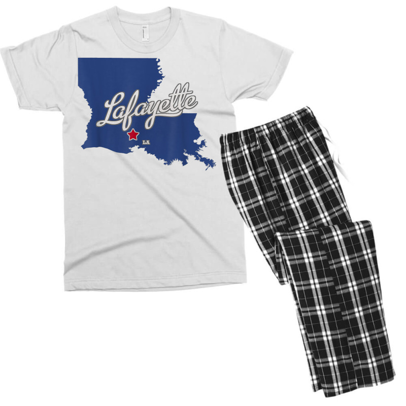 Lafayette Louisiana La Map T Shirt Men's T-shirt Pajama Set | Artistshot