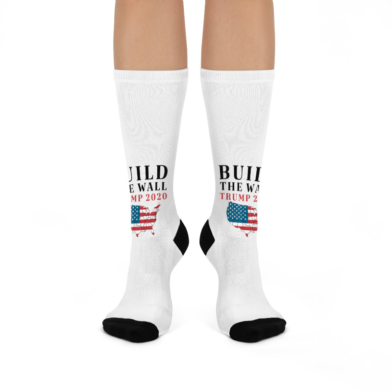 Build The Wall Trump 2020 T Shirt Crew Socks | Artistshot